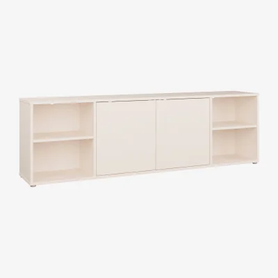 The Range Alice Springs Wide TV Cabinet with 2 Doors Push-Open & 2 Open Shelves in Sand - Sand