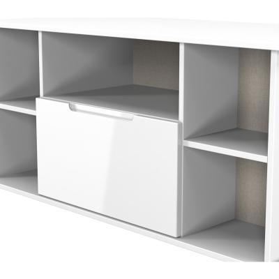The Range Milan Ready Assembled Corner TV Unit - White Gloss & White Matt
