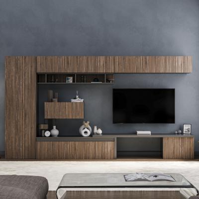 The Range Cardiff Wall Mounted Entertainment Center - Black and Alina Pattern