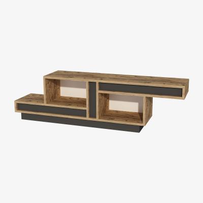The Range Liberty TV Stand with Open Shelves - Atlantic Pine - Anthracite