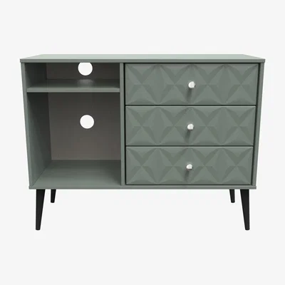 The Range Pixel 3 Drawer TV Unit - Reed Green