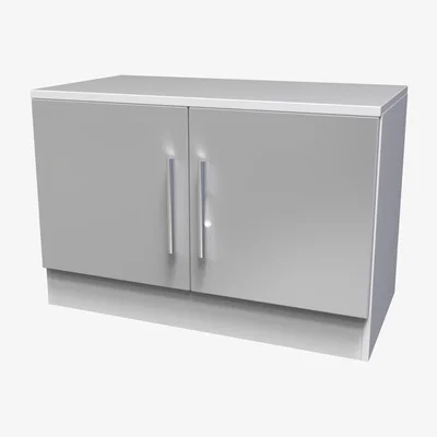 The Range Contrast Ready Assembled Compact 2 Door TV  Media Unit - Grey Matt & White