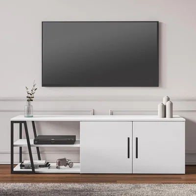 The Range Manzoni TV Stand - White and Black Colour - White