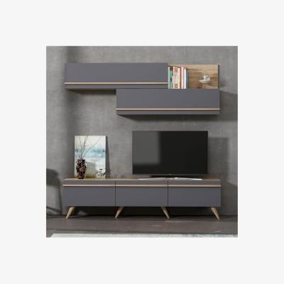 The Range Amsterdam TV Unit Anthracite - Anthracite & Walnut