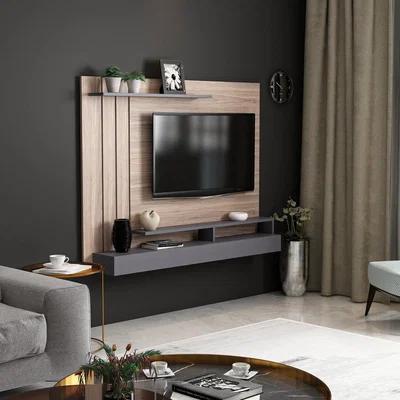 The Range Lawrance Wall entertainment Unit - TV Unit - Yellow