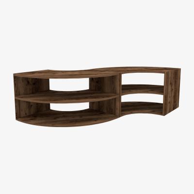 The Range TV Stand Corner with Shelving Unit Melitta - Light Brown