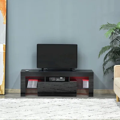 The Range High Gloss TV Stand Cabinet with LED RGB Lights - Black