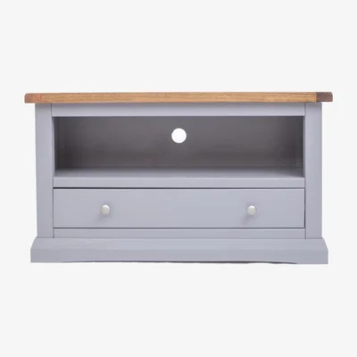 The Range Rocca 1 Drawer TV Stand - Grey / Chrome Knob
