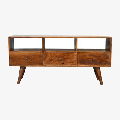 The Range Nordic Style Chestnut Wood Tv Media Unit - Brown