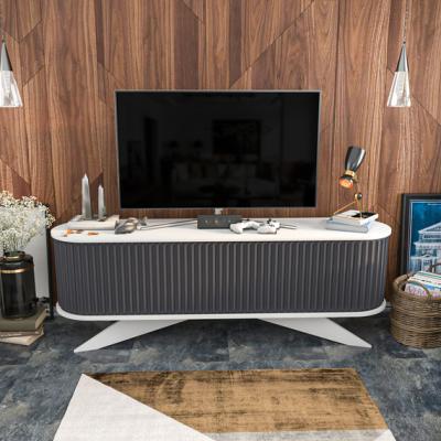The Range Stor Mid-Century Modern 180 cm Wide TV Unit Media Console Anthracite - Anthracice and White