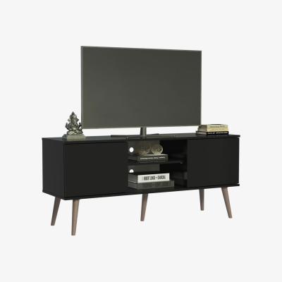 The Range Madesa Modern TV Stand for TVs up to 55 Inches, Wood, 60 H X 38 D X 138 L cm  - Black