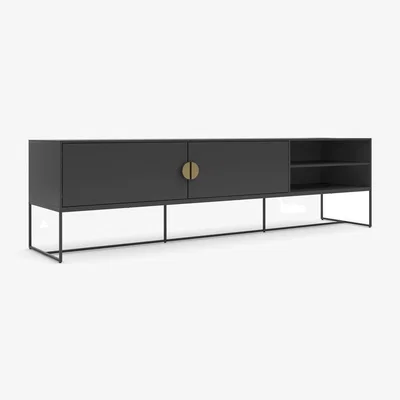 The Range Asia and Bari TV cabinet with shelves - Anthracite