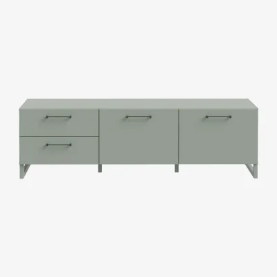 The Range Coimbra Sage Green TV Unit, 2 Doors 2 Drawers, Fits up to 70-inch TVs - Green