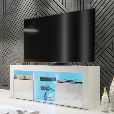 The Range Pulse TV Unit with LED Lighting and Gloss Doors - White & Gloss Doors