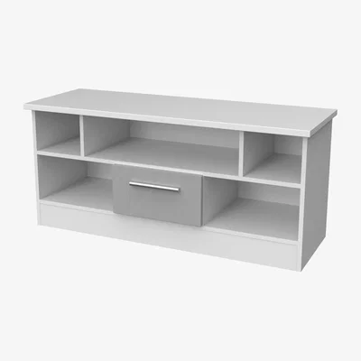 The Range Contrast Ready Assembled 1 Drawer TV  Media Unit - Grey Matt & White