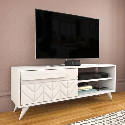 The Range Venedik 120cm Stand TV Unit with Shelves - White