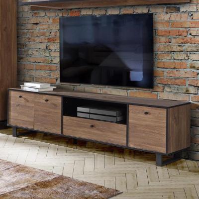 The Range Dark Oak Black Wide TV Unit Cabinet Up To 60" TV - Brown