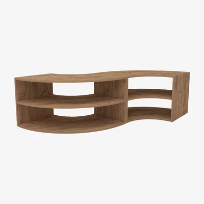 The Range Melitta Corner TV Stand with Shelving Unit - Atlantic Pine