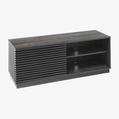 The Range One Door TV Unit Television Stand Slatted Design - Grey