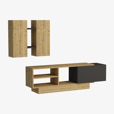 The Range Pollen TV Stand and Entertainment Center - Anthracite & Sapphire Oak