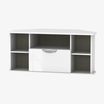 The Range Camden Corner TV Unit - White Gloss & White
