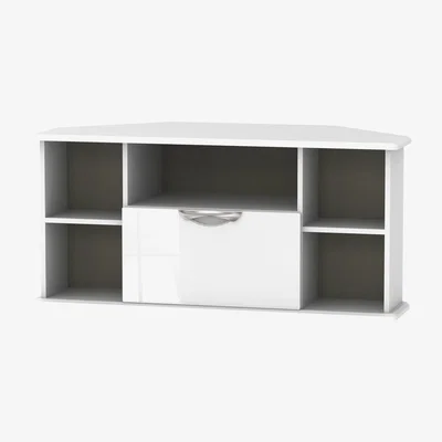 The Range Camden Corner TV Unit - White Gloss & White