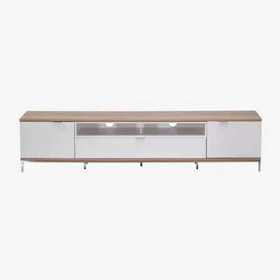 The Range Alphason Chaplin 2000mm TV Cabinet  - Light Oak and White