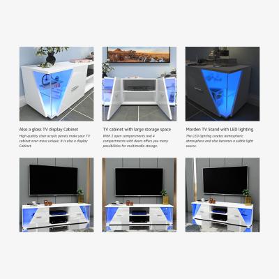 The Range Dripex High Gloss TV Cabinet Stand with LED Lights - White