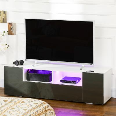 The Range High Gloss TV Unit Cabinet for TVs up to 60" with LED Lights - Grey