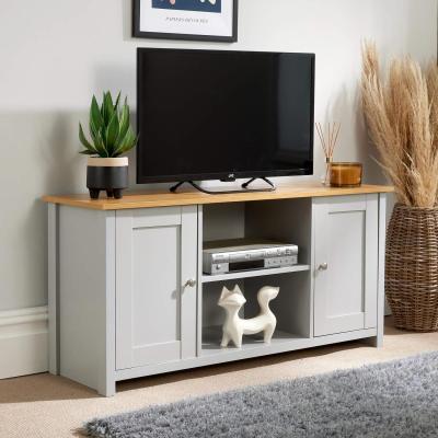 The Range Camden 2 Door Large TV Stand Storage Unit - Grey - Grey