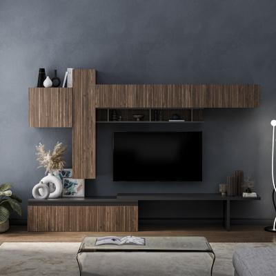The Range Aosta Wall Mounted Entertainment Center - Black and Alina Pattern