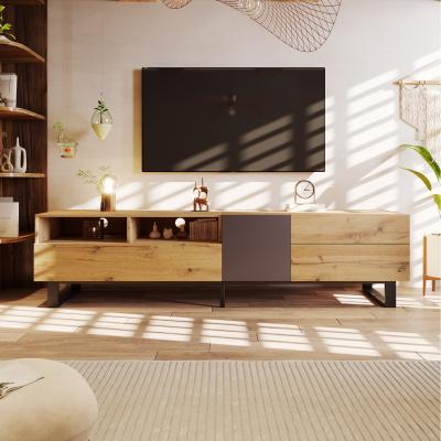 The Range TV stand with wood grain finish - Natural