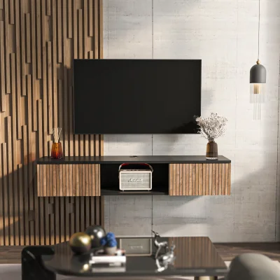 The Range Elia Floating TV Unit - Walnut and White