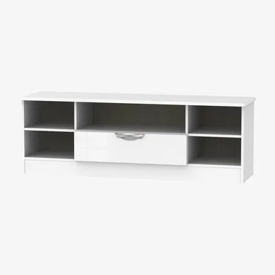 The Range Camden Wide open TV unit - White Gloss & White