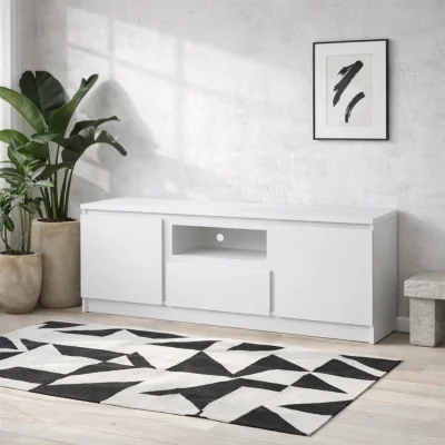 The Range Hemingway Wooden TV Cabinet 2 Doors 1 Drawer - White