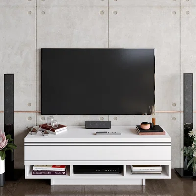 The Range Celes 120cm Wide TV Stand White - White