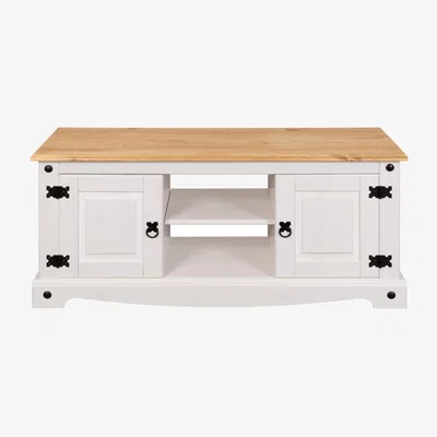 The Range Corona White TV Stand Flat Screen Entertainment Unit - Whitewash