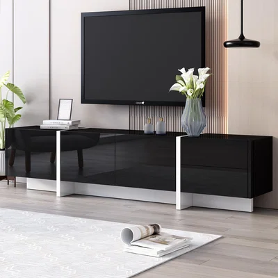 The Range Modern High Gloss TV Cabinet with Large Storage - Black