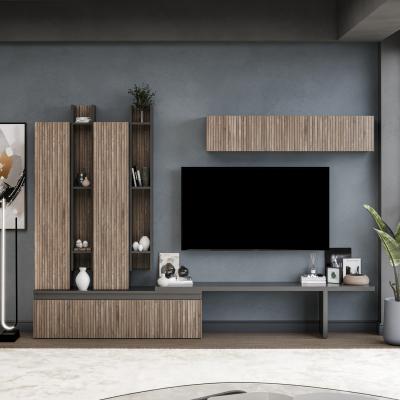 The Range Azur Wall Mounted Entertainment Center - Black and Alina Pattern