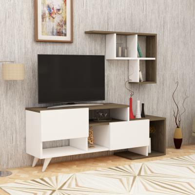 The Range Pilmin TV Stand and Entertainment Center - White & Walnut