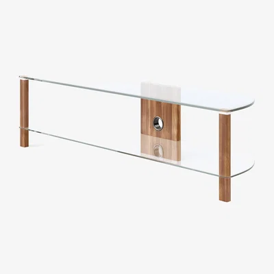 The Range Alphason Century 1500mm TV Stand  - Walnut with clear glass
