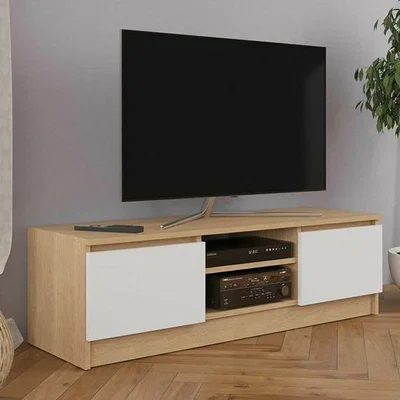 The Range Wooden Large TV Stand HMDSG 1 WHITE AND OAK - White & Oak