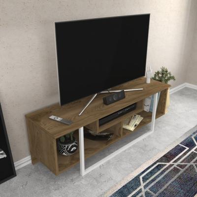 The Range Astona 10 - 120 cm Wide Industrial TV Stand Tv Unit with Shelves - Oud Oak and White