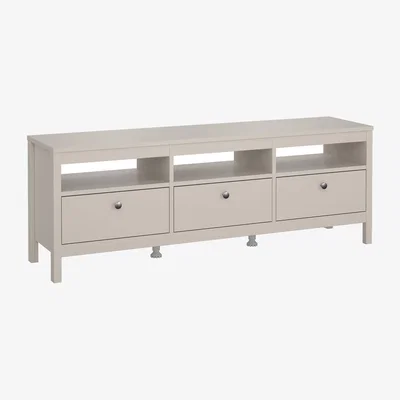 The Range Madrid TV Unit 3 Drawers in Matt Black - Cashmere