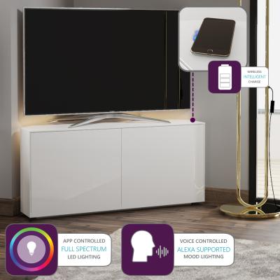 The Range INTEL 1100 LED White Corner TV Cabinet