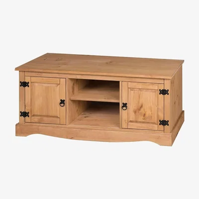 The Range Corona TV Unit 2 Door 1 Shelf Flat Screen TV Media Pine - Antique Wax