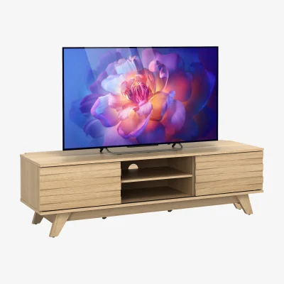 The Range Modern Entertainment Center TV Stand - Natural
