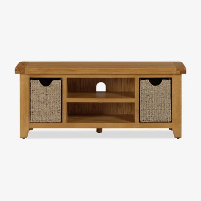 The Range Kinsale 2-Drawer Baskets TV Unit - Brown