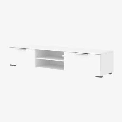 The Range League TV Unit Two Drawers Two Shelf  - White High Gloss