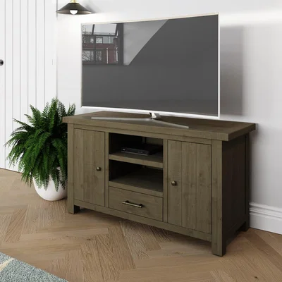The Range Solid Reclaimed Natural Pine Large TV Unit - Natural Brown